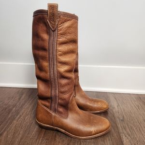 DIESEL ruched side leather boots